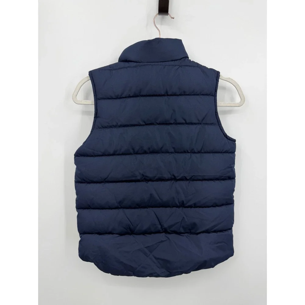 Gymboree‎ Puffer Vest Kids Size 8 Navy Slate Quilted Fleece Lined Full Zip
